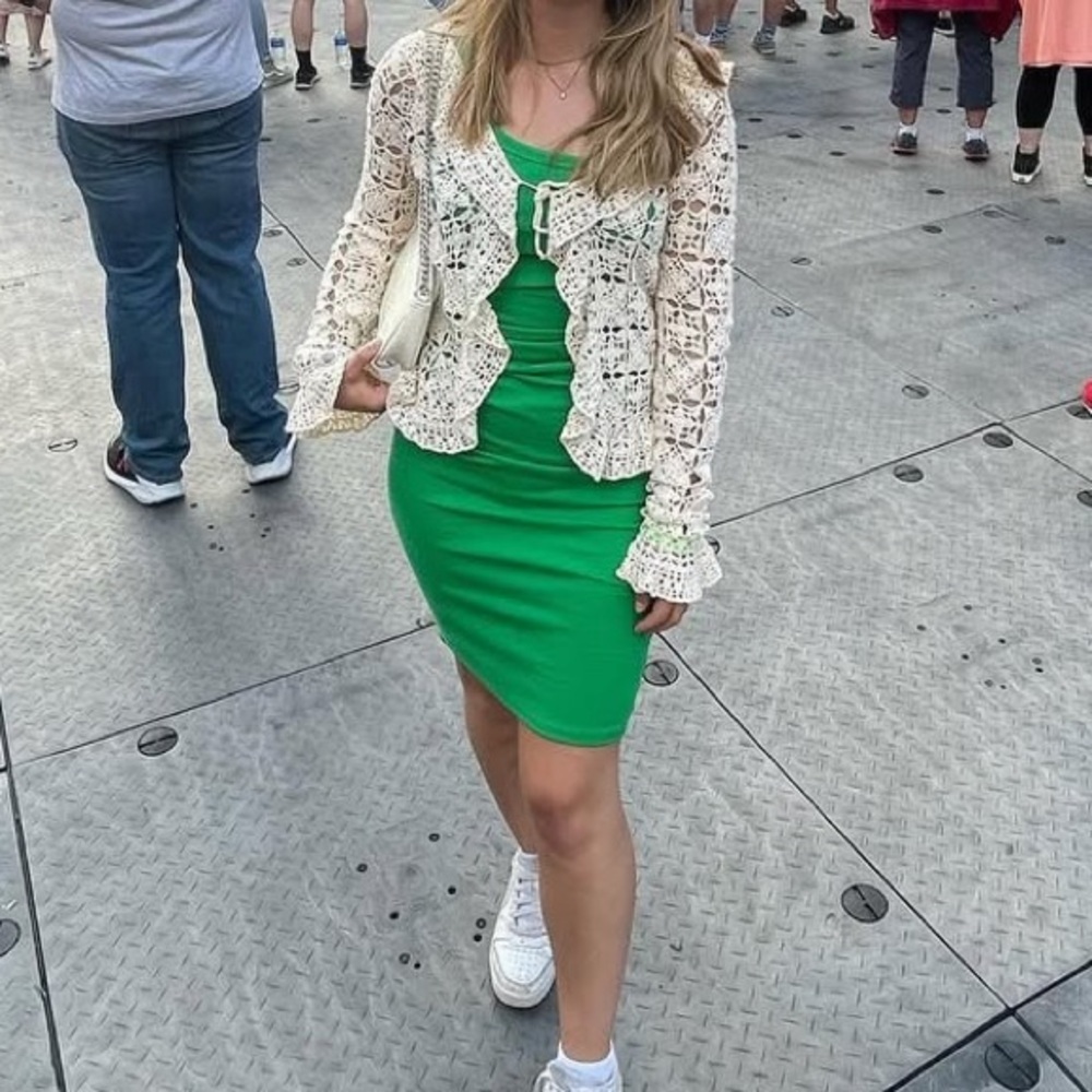 Zara Green One Shoulder Bodycon Dress